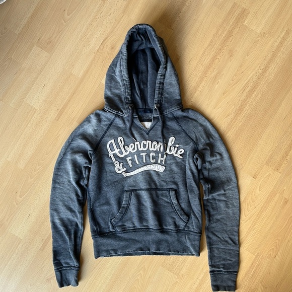 Abercrombie & Fitch Pullover Distressed Hoodie - Blue Grey - Picture 3 of 8